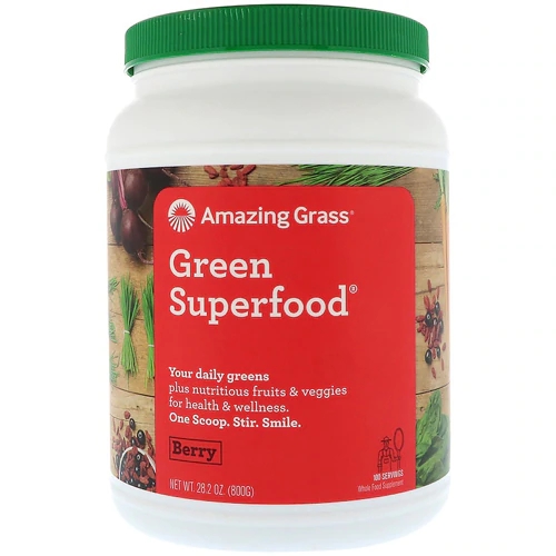 Amazing Grass Green SuperFood Berry - 100 Porções - Potência Nutricional Berry
