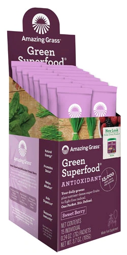 Amazing Grass Green SuperFood Pó Berry - 15 Sachês - Energia e Nutrição Completa