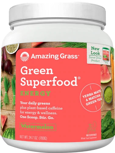 Amazing Grass Superfood Energético em Pó Sabor Melancia - 100 Porções (284g)