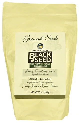 Semente de Nigella Sativa Moída Incrivelmente Fina Amazing Herbs Black Seed™ - 454g