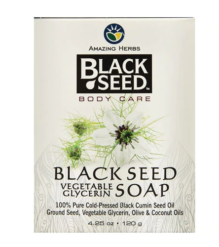 Sabonete de Glicerina Vegetal com Semente de Cominho Preto (Nigella Sativa) Amazing Herbs 120g