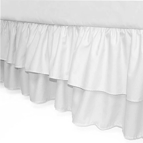 Saia para Berço American Baby Company Dupla Camada Ruffle Branca 1 Peça