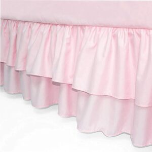 Comprar american baby double layer ruffled crib skirt, pink for girls -- 1 piece preço no brasil babies & kids baby essentials suplementos em oferta suplemento importado loja 61 online promoção -