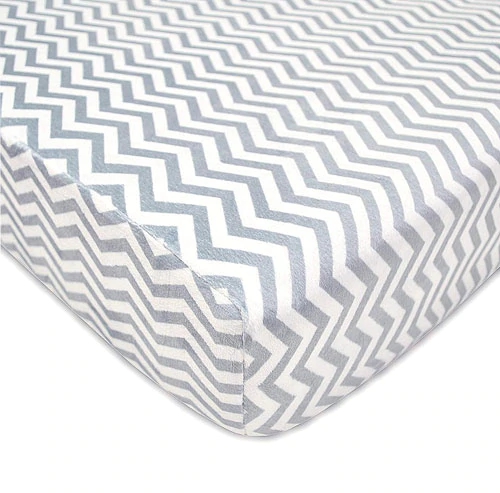 Lençol de Berço American Baby Heavenly Soft Chenille Cinza Zigzag 70x130cm - 1 Peça