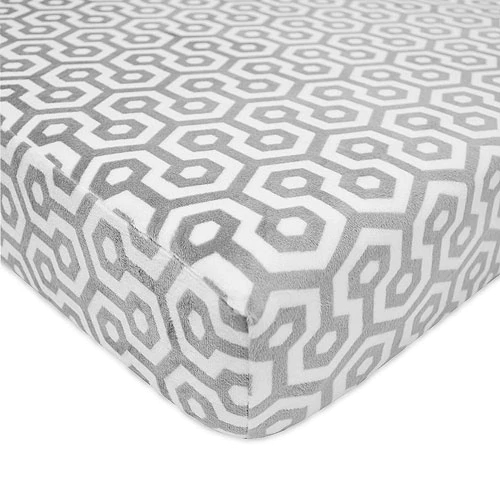 Lençol de Berço American Baby Heavenly Soft Chenille Cinza Favo de Mel - 1 Unidade (127cm x 76cm)