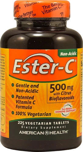 Ester-C® American Health com Bioflavonoides Cítricos - 500mg - 225 Comprimidos Vegetarianos