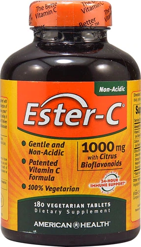 American Health Ester-C® com Bioflavonoides Cítricos - 1000mg - 180 Comprimidos Vegetarianos