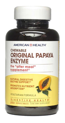 American Health Original Enzima Papaia Mastigável - 250 Comprimidos - Suporte Digestivo
