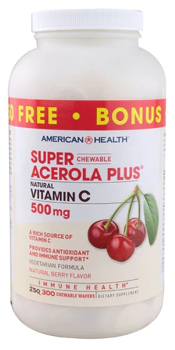 Vitamina C Acerola Plus® 500mg - 300 Tabletes Mastigáveis - Sabor Frutas Vermelhas