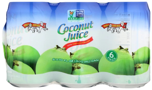 Suco de Coco 100% Natural Amy and Brian - 6 Latas (Aprox. 1.65L)