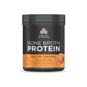 Comprar ancient nutrition beef bone broth protein™ salted caramel -- 17. 8 oz preço no brasil bone broth collagen suplementos em oferta vitamins & supplements suplemento importado loja 13 online promoção -