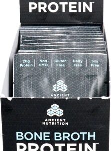 Ancient Nutrition Bone Broth Protein™ Baunilha 15 Sachês - Colágeno e Nutrientes Essenciais