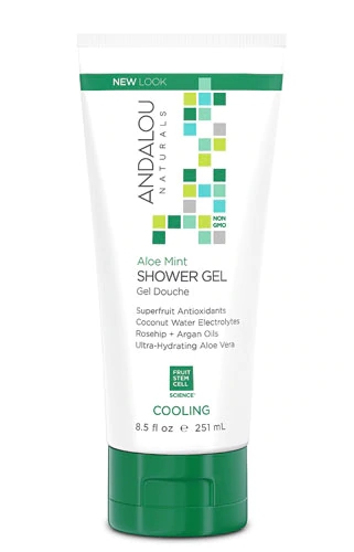 Gel de Banho Refrescante Andalou Naturals Aloe Mint 250ml: Hidratação e Bem-Estar