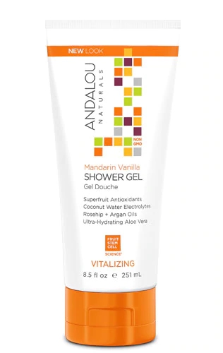 Gel de Banho Revitalizante Andalou Naturals Mandarina Baunilha 250ml - Bem-Estar Diário