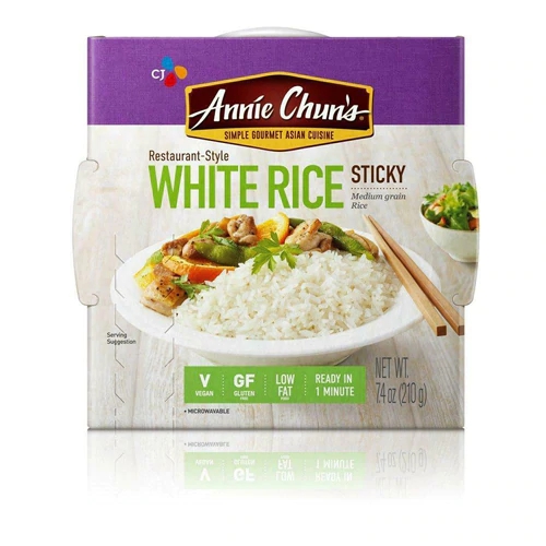 Arroz Pegajoso Branco Simples Gourmet Asiático Annie Chun's - 210g
