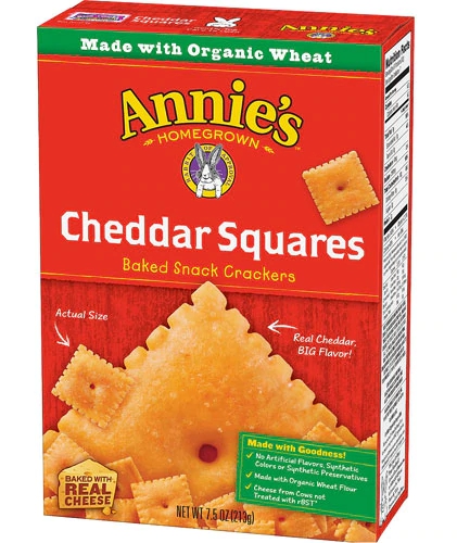 Annie's Homegrown Cheddar Squares - Queijo em Cubos 213g