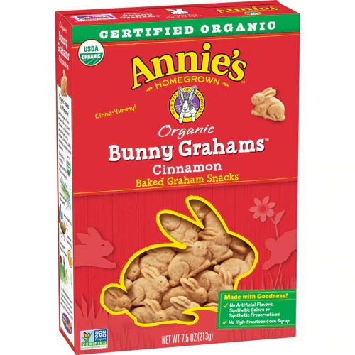 Annie's Homegrown Biscoitos Orgânicos Bunny Grahams Sabor Canela 213g