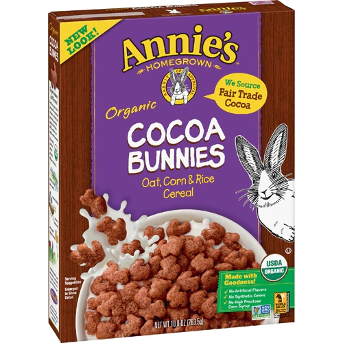 Cereal Orgânico de Cacau Annie's Homegrown Bunnies - 283g