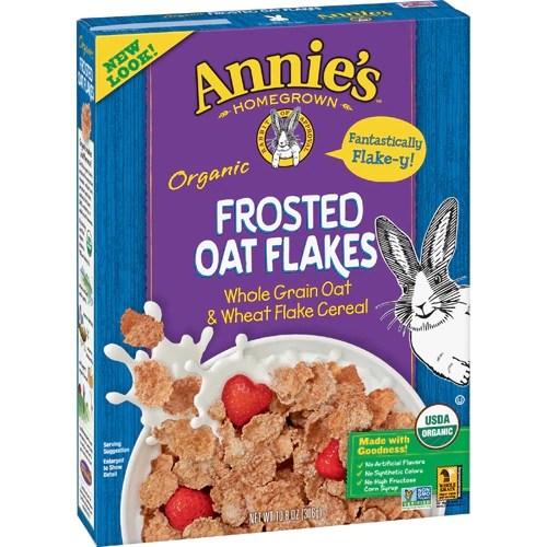 Cereal Integral Orgânico Annie's Homegrown Frosted Oat Flakes - 306g