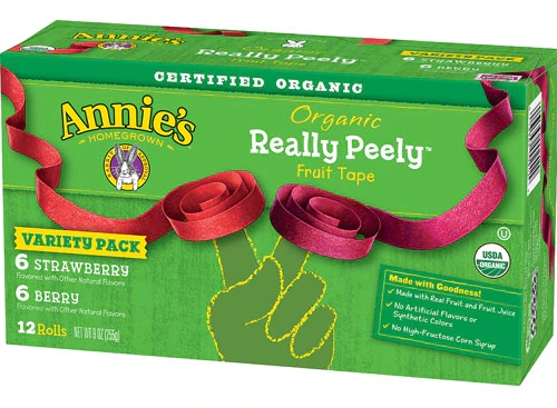 Annie's Homegrown Frutas Orgânicas Realmente Descascáveis - Pacote com Sabores de Morango e Frutas Vermelhas - 12 Rolos (Aprox. 230g)