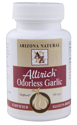 Arizona Natural Products Allirich™ Alho Odorless - 100 Cápsulas Sem Odor