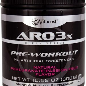 ARO-Vitacost 3X Clean Series Pre-Workout Concentrate Natural Pomegranate Passion Fruit -- 10.58 oz