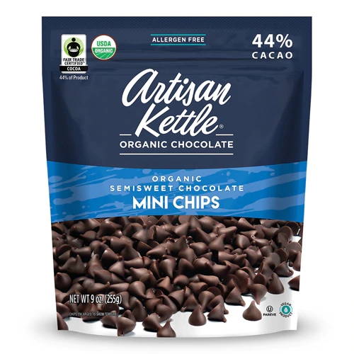 Mini Gotas de Chocolate Meio Amargo Orgânico Artisan Kettle 283g