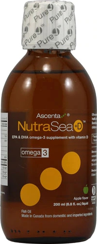 Ascenta NutraSea +D™ Maçã - Suplemento de Ômega 3 com Vitamina D - 200ml