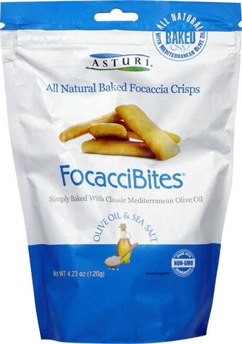 Asturi All Natural FocacciBites Azeite e Sal Marinho - 120g