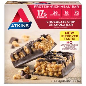 Comprar atkins atkins meal bar chocolate chip granola -- 5 bars preço no brasil sports & fitness sports bars suplementos em oferta suplemento importado loja 75 online promoção -