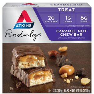 Barra Atkins Endulge Caramel Nut Chew - Caixa com 5 Barras
