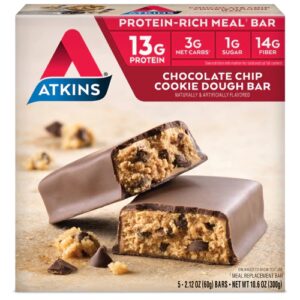 Comprar atkins protein meal bar chocolate chip cookie dough -- 5 bars preço no brasil diet products slim-fast suplementos em oferta top diets suplemento importado loja 69 online promoção -