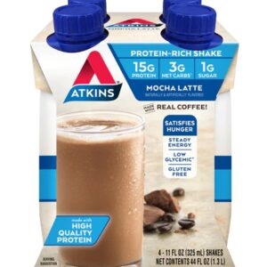 Atkins RTD Shake Mocha Latte - 4 Shakes Prontos para Beber