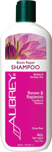 Shampoo Aubrey Biotina Reparação Chuva de Cítricos 325ml Fortalecedor Capilar