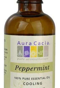 Óleo Essencial de Hortelã-Pimenta Aura Cacia 100% Puro - 59ml (2 fl oz) - Refrescância e Bem-Estar
