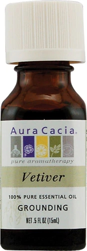 Óleo Essencial de Vetiver Aura Cacia 100% Puro - 15ml (Terra e Bem-Estar)