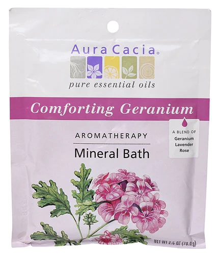 Aura Cacia Aromaterapia Banho Mineral Conforto de Gerânio 70g