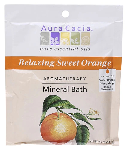 Aura Cacia Aromatherapy Mineral Bath Relaxing Sweet Orange -- 2.5 oz