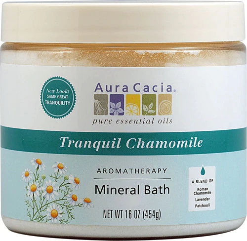 Aura Cacia Banho de Minerais Aromaterapia Camomila Tranquila 453g