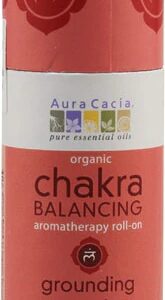 Aura Cacia Roll-On Aromaterapia Equilíbrio Chakra Raiz Terrosa Vetiver e Noz-moscada 9ml