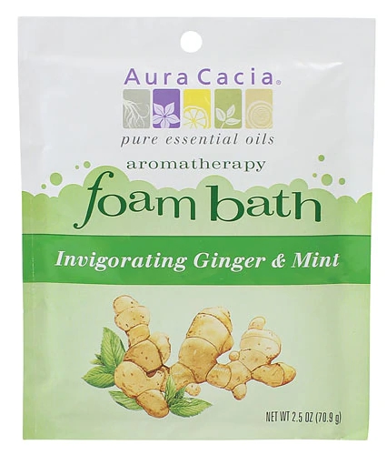 Espuma de Banho Aura Cacia Gengibre e Menta Revigorante 71g: Energize seus Sentidos