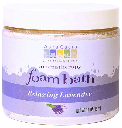 Aura Cacia Espuma de Banho Lavanda Relaxante 397g - Alívio para o Corpo e Mente