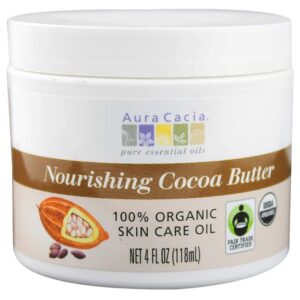 Manteiga de Cacau Orgânica Aura Cacia Nutritiva 118ml - Pele Radiante e Hidratada