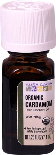 Óleo Essencial Orgânico de Cardamomo Aura Cacia - 7,4ml (0.25 fl oz) - Aromaterapia e Bem-Estar