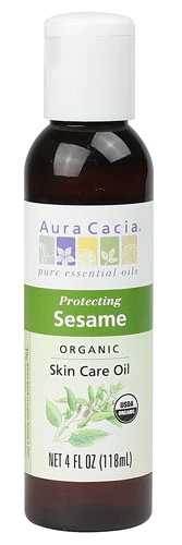 Óleo de Gergelim Orgânico Aura Cacia para Pele - 118ml (4 fl oz) - Proteção e Nutrição Natural