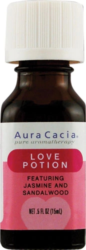 Óleo Aromaterapia Aura Cacia Love Potion Jasmim e Sândalo 15ml - Toque de Romance e Bem-Estar