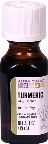 Extrato de Cúrcuma CO2 Aura Cacia 15ml - Potencial Antioxidante e Anti-inflamatório Natural