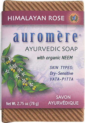 Sabonete Ayurvédico Auromere Rosa Himalaia 78g - Limpeza Profunda e Bem-Estar