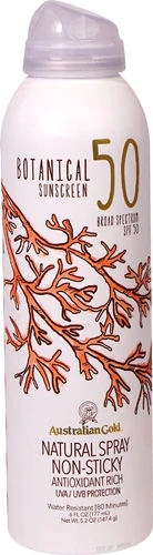Protetor Solar Spray Botanical Australian Gold FPS 50 Toque Seco 177ml - Proteção Natural Essencial