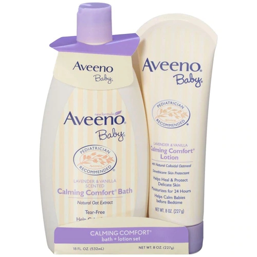 Aveeno Baby Creme Hidratante e Sabonete Líquido Calming Comfort Lavanda e Baunilha - Kit 2 Unidades (2 x 300ml)